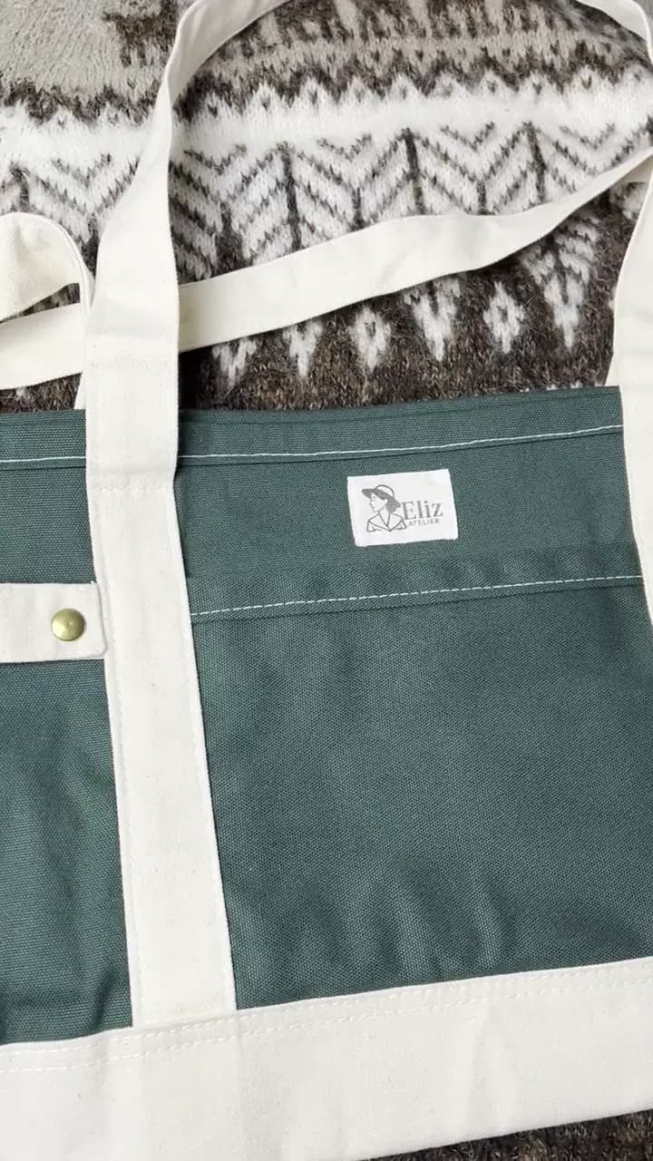 Video del bolso M verde crudo de lona